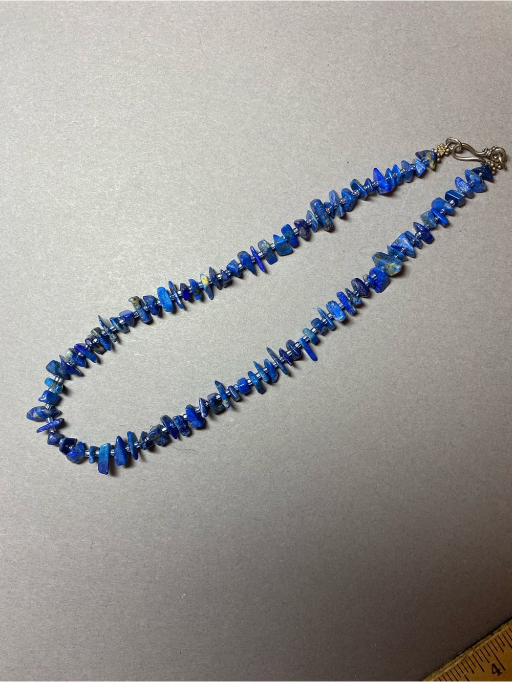 Blue gemstone beaded necklace